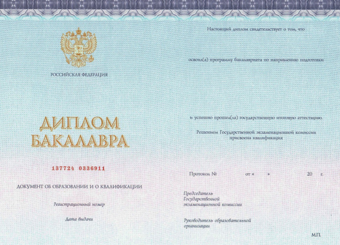 Диплом бакалавра государственного образца